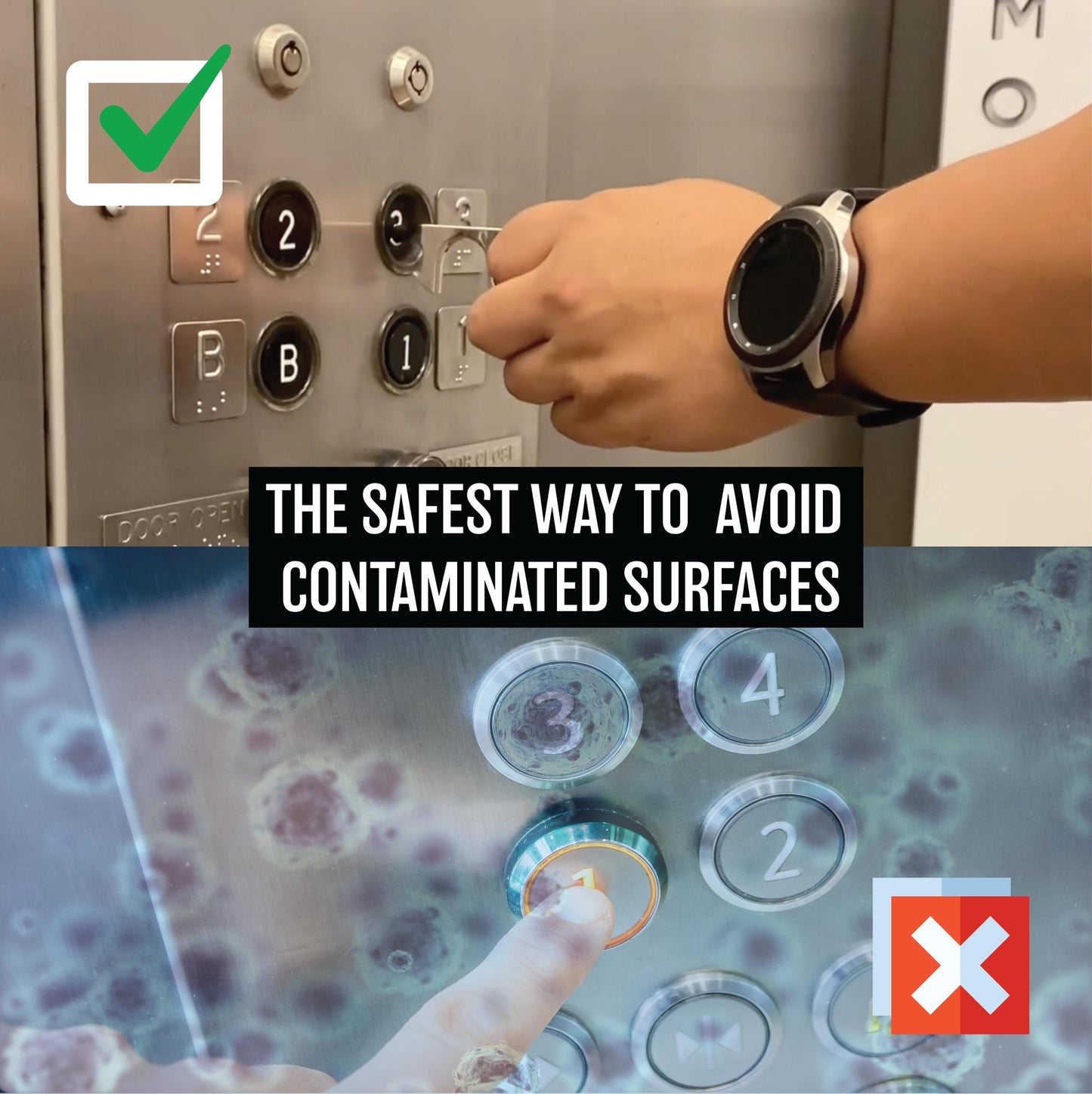 KeyPush - Avoid Contaminated Surfaces