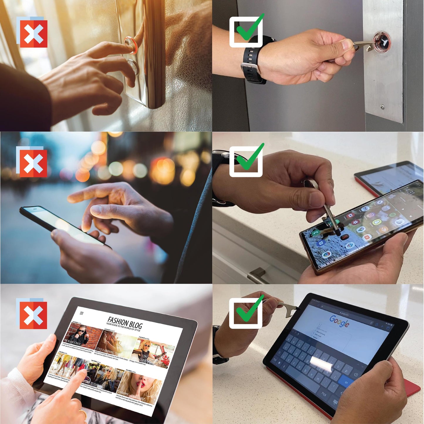 KeyPush - Avoid Contaminated Surfaces